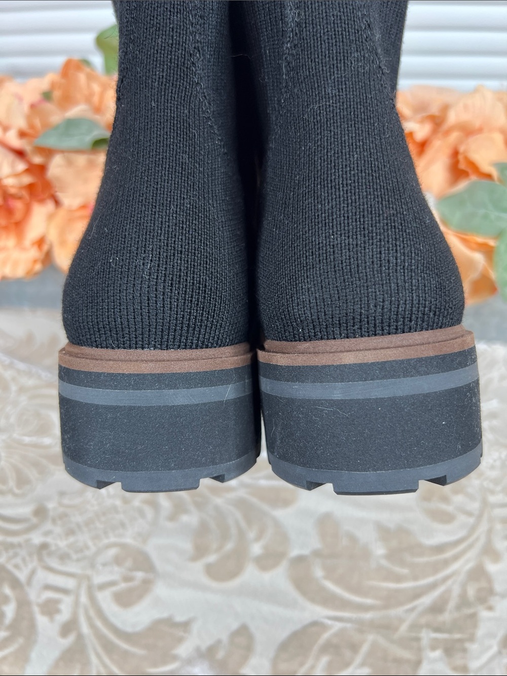 Rothy's The Laced Lug Boot in Onyx Black Size 8.5 - Picture 6 of 11